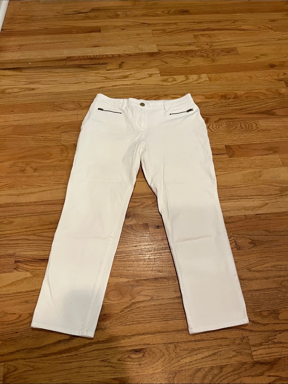 Women White Casual Stretch Pants